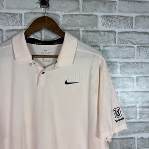 Nike x TPC Scottsdale Light Pink Dri-Fit Performance Golf Polo Mens XL FLAWED